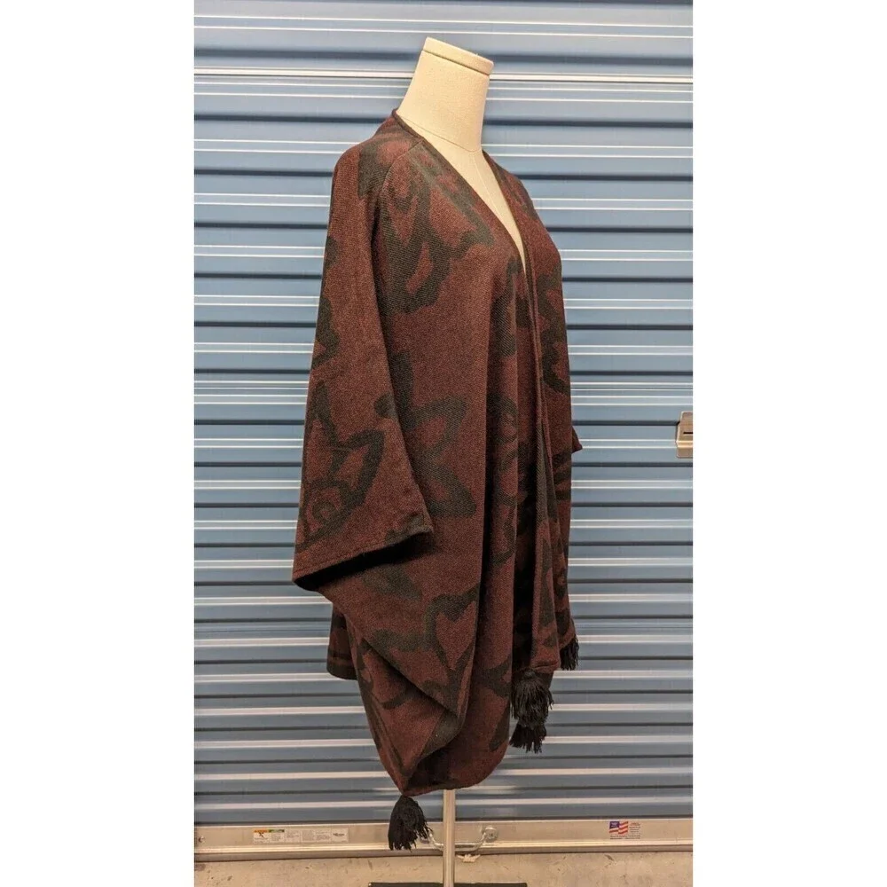 $228 Cleobella Rachel Zoe Sevigny Bordeaux Oversize Tassle Cardigan One Size - Picture 6 of 10